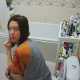 A girl who looks right at the camera without reacting continues to take s shit while sitting on a toilet. Grunting, subtle pooping and loud plop sounds can be heard. Presented in 720P HD. About 7.5 minutes.